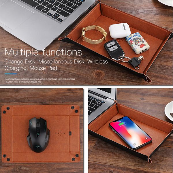 Wireless Charging Mouse Pad with Storage Tray - Image 3
