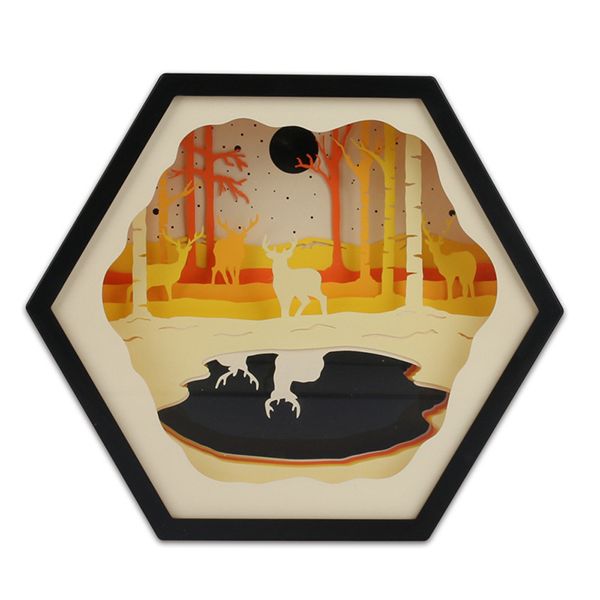 3D Shadow Paper Sculpture Lamp - Image 2