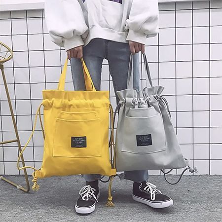 Canvas Drawstring Tote Backpack - Image 2