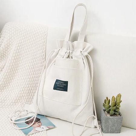 Canvas Drawstring Tote Backpack - Image 6