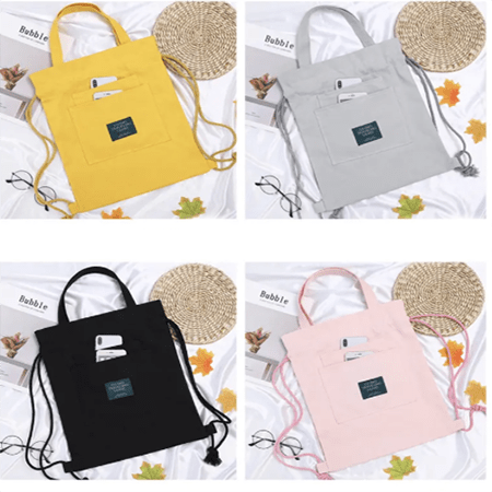 Canvas Drawstring Tote Backpack - Image 3