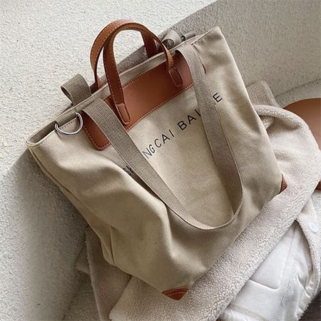 Canvas PU Tote Bag - Image 2