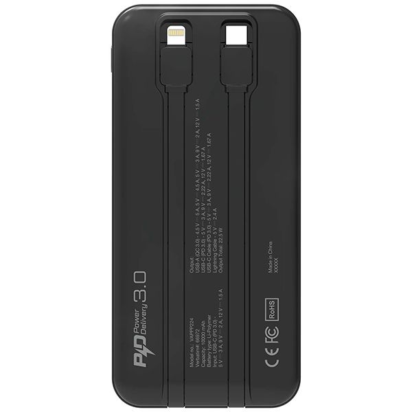 Verbatim - 10000mAh PD 3.0 & QC 3.0 Power Pack with Embedded Cables - Image 4