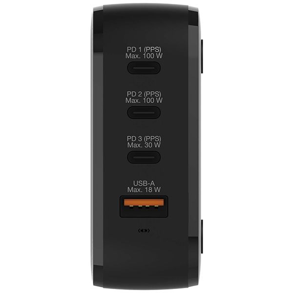 Verbatim - 4 Port 150W PD & QC 3.0 GaN Charger(with AC Power Cord & Stand) - Image 4