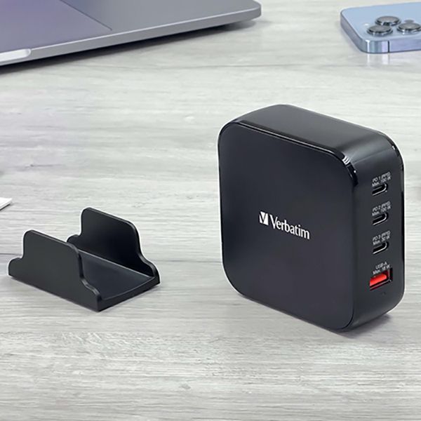 Verbatim - 4 Port 150W PD & QC 3.0 GaN Charger(with AC Power Cord & Stand) - Image 12