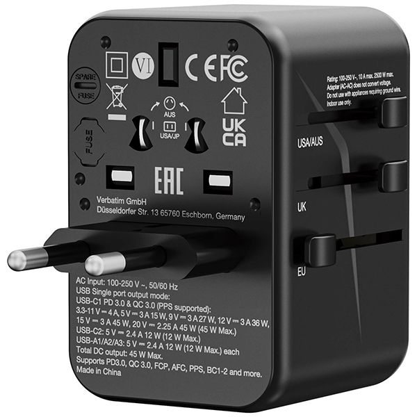 Verbatim - 5 Port 45W Universal Travel Adapter(UTA-08) - Image 5
