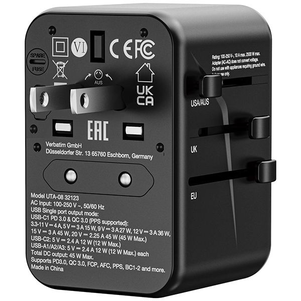 Verbatim - 5 Port 45W Universal Travel Adapter(UTA-08) - Image 7