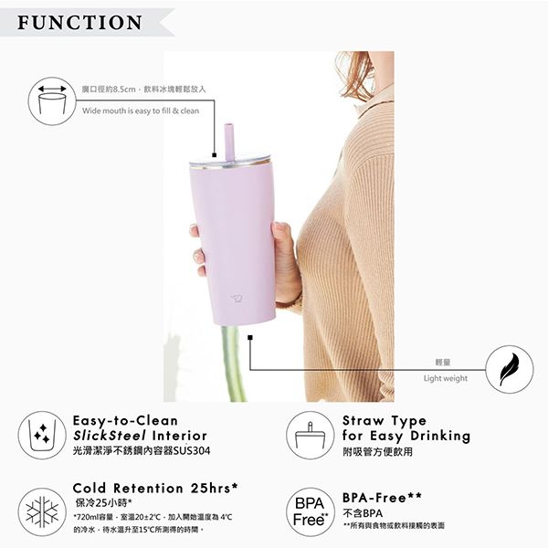 Zojirushi Stainless Tumbler with Straw - Image 2