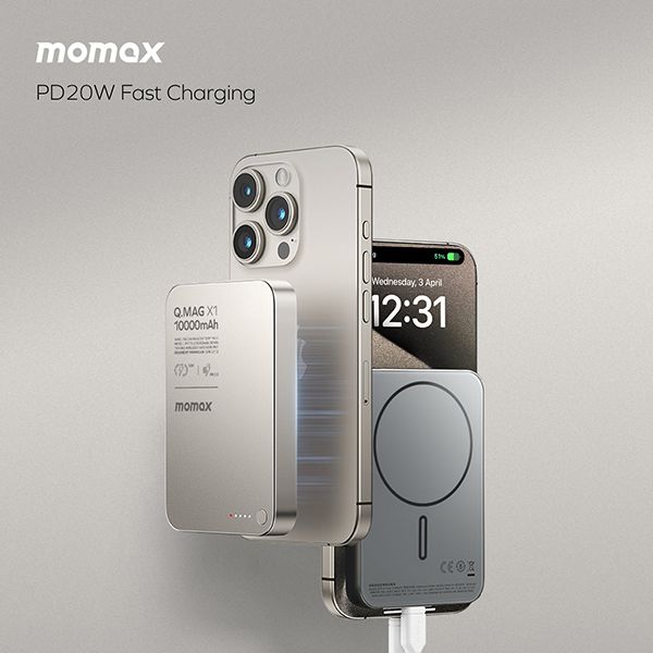Momax Q.Mag X1 Magnetic Wireless Power Bank Gen 2 (CCC) - Image 2