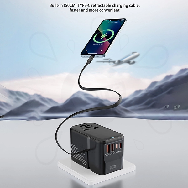 GaN 65W Travel Adapter with Retractable Cable(HHT907) - Image 5