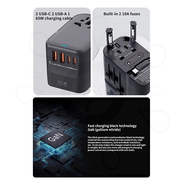GaN 65W Travel Adapter with Retractable Cable(HHT907) - Image 11