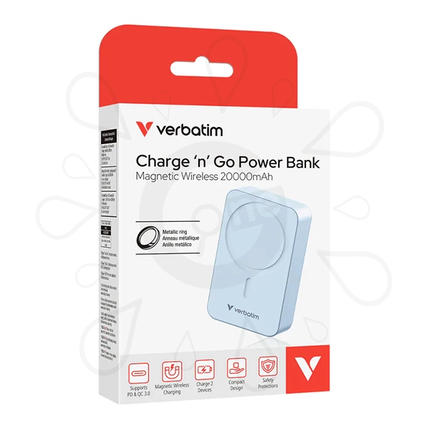 Verbatim - Charge 'n' Go 20000mAh Magnetic Wireless Power Bank (WPB20) - Image 5