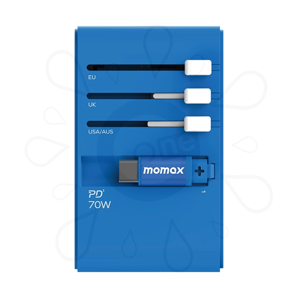 Momax 1-World+ 3-Port Travel GaN Charger With Built-in USB-C Cable 70W - Image 8