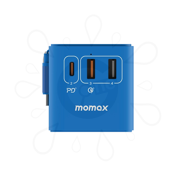 Momax 1-World+ 3-Port Travel GaN Charger With Built-in USB-C Cable 70W - Image 9