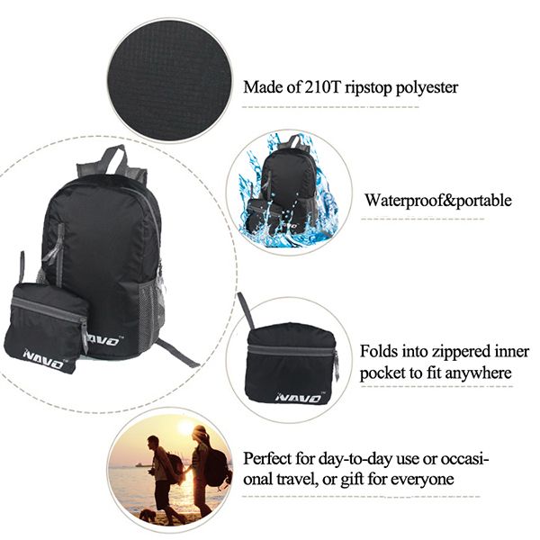 Lightweight Foldable Nylon Backpack - Image 2