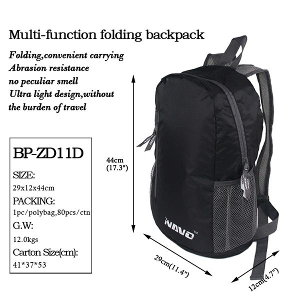 Lightweight Foldable Nylon Backpack - Image 3