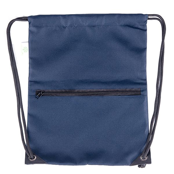 Sports Drawstring Bag with Zipper Pocket - Image 2