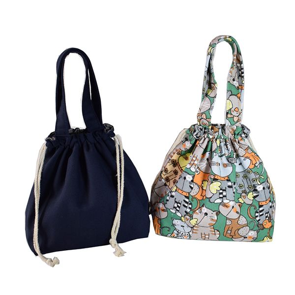 Canvas Drawstring Lunch Box Bag - Image 2