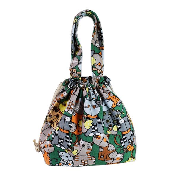 Canvas Drawstring Lunch Box Bag - Image 3