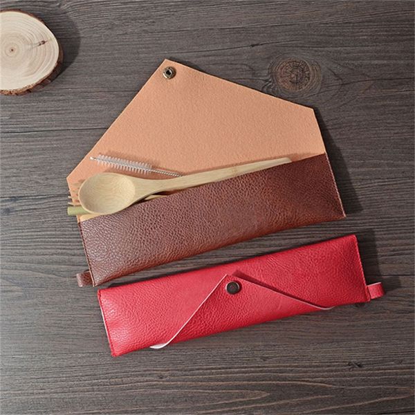 Stylish Leather Cutlery Pouch - Image 3
