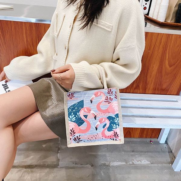 Color Printed Cotton Jute Bag - Image 2