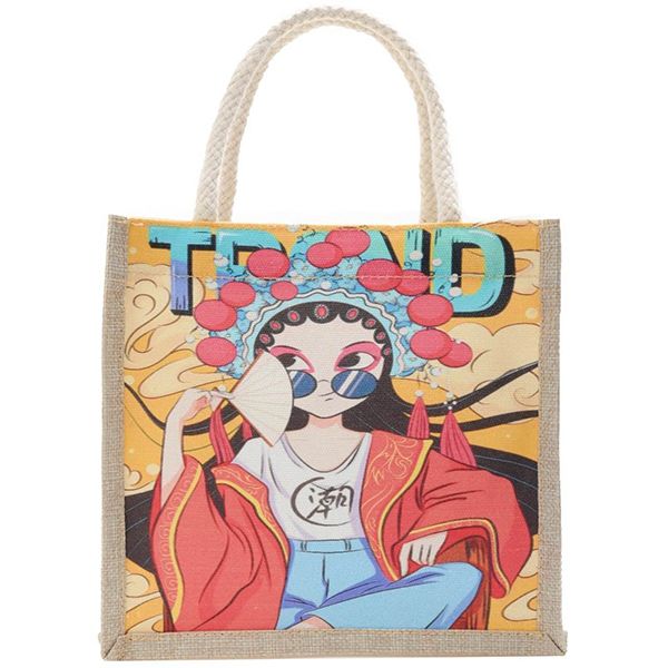 Color Printed Cotton Jute Bag - Image 5