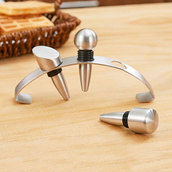 Stainless Steel Wine Stopper Set - Image 4