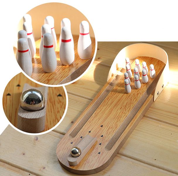 Mini Wooden Bowling Game