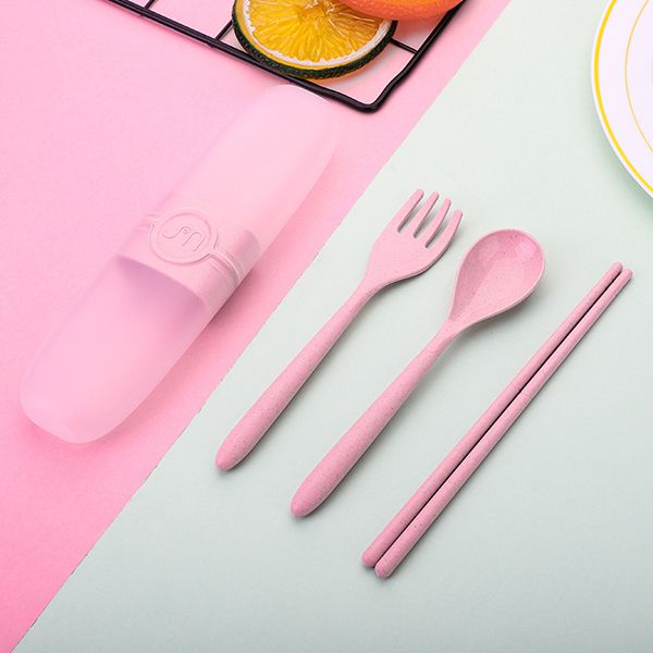 Colorful Wheat Straw Cutlery Set - Image 2