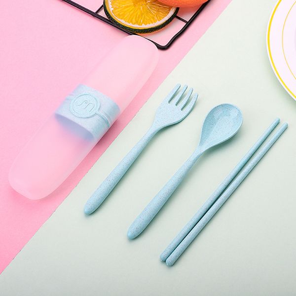 Colorful Wheat Straw Cutlery Set - Image 3