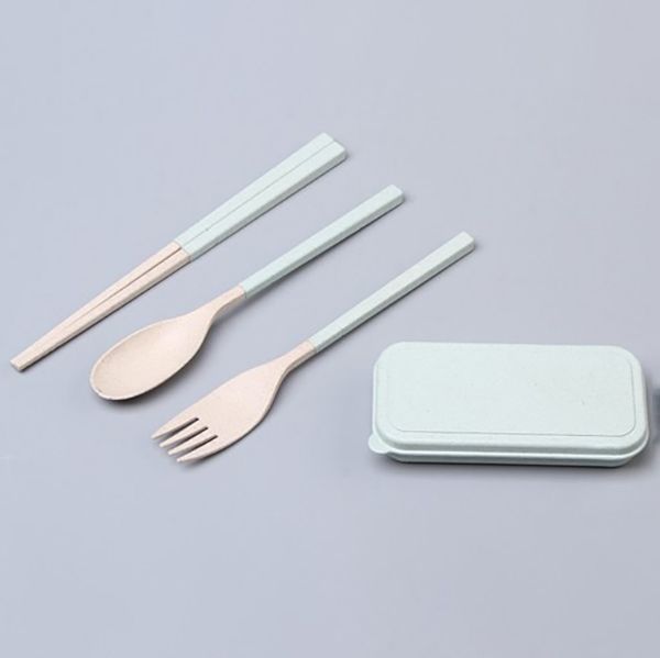 Foldable Wheat Straw Cutlery Set - Image 5