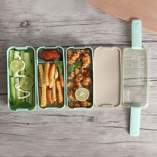 Three-Tier Wheat Straw Lunch Box - Image 3