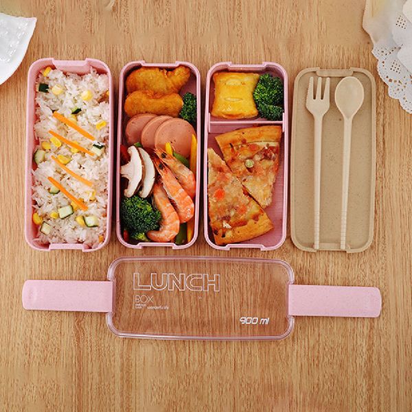 Three-Tier Wheat Straw Lunch Box - Image 4
