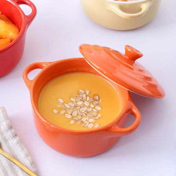 Ceramic Bowl with Lid and Handles - Image 5