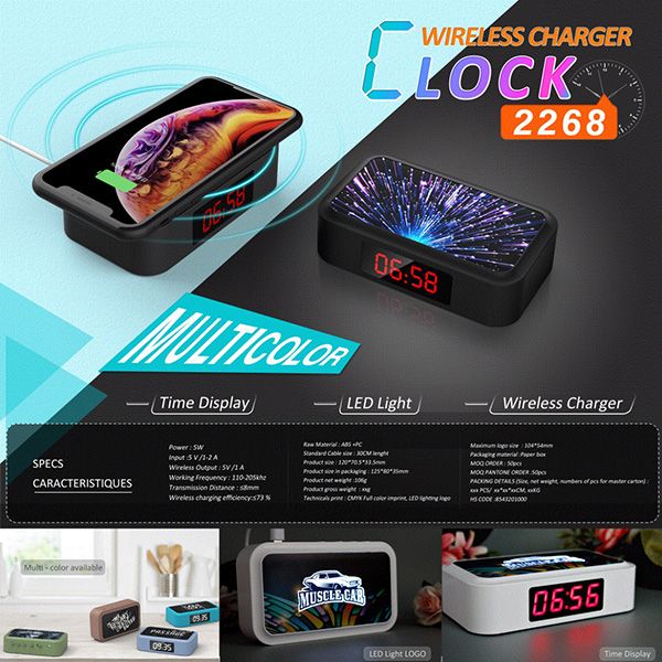 Wireless Charging Desk Clock