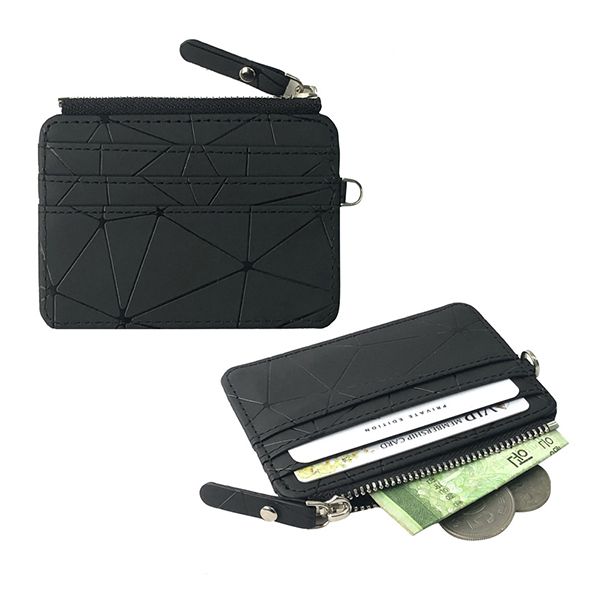 Geometric Pattern Zipper Card Holder
