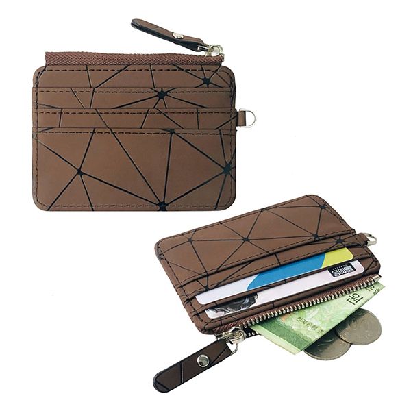 Geometric Pattern Zipper Card Holder - Image 4