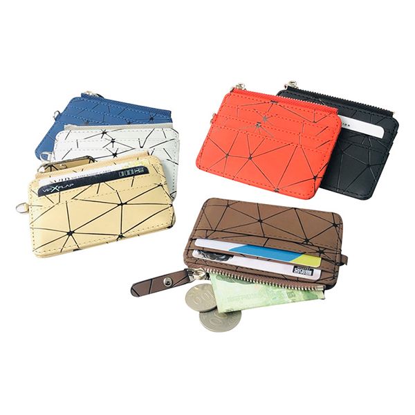 Geometric Pattern Zipper Card Holder - Image 6
