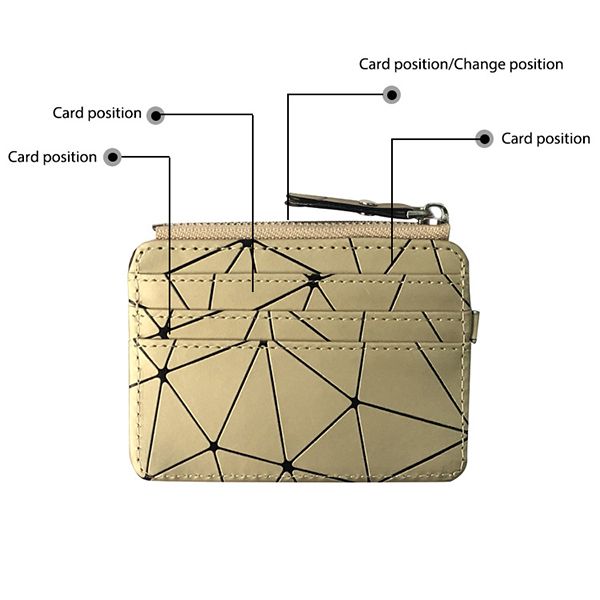 Geometric Pattern Zipper Card Holder - Image 8