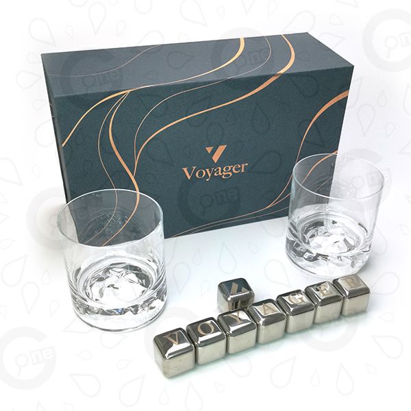 Whiskey glass with ice cream gift box-Voyager