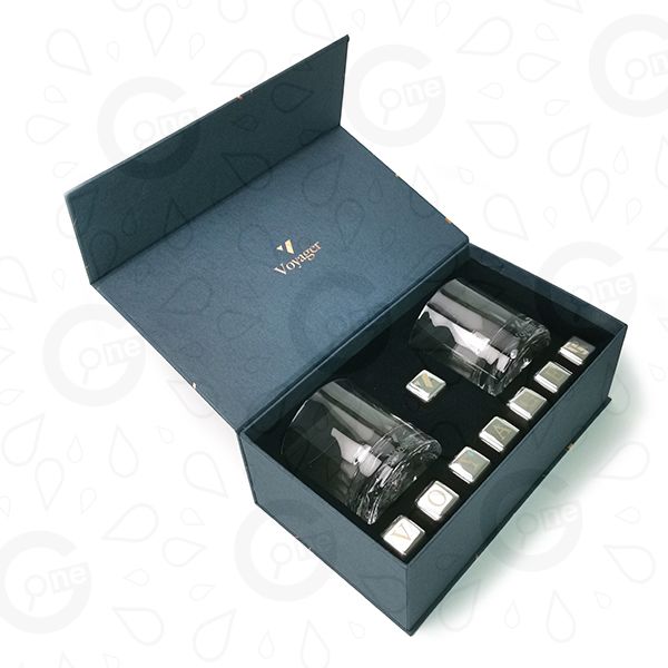 Whiskey glass with ice cream gift box-Voyager - Image 2