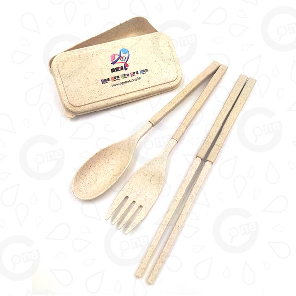Foldable Wheat Straw Cutlery Set - AGAPAS