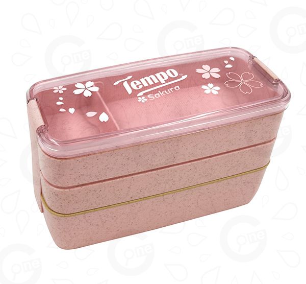 Three-Tier Wheat Straw Lunch Box — Tempo