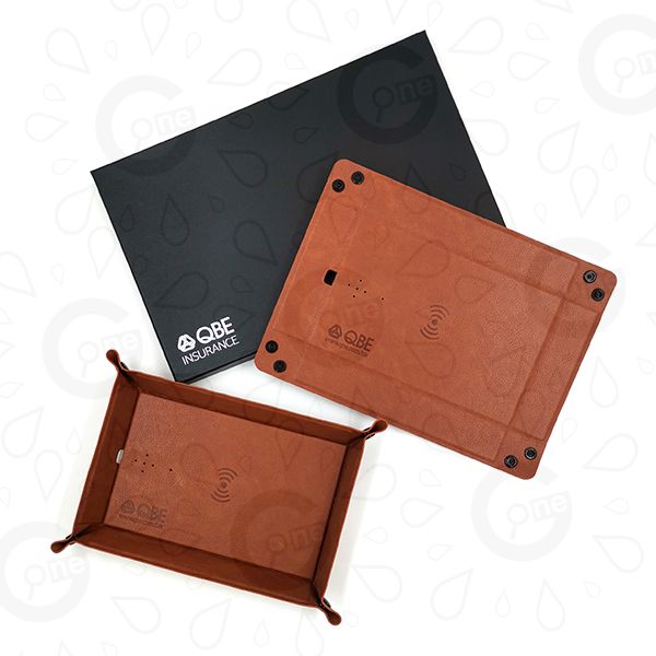 Wireless Charging Mouse Pad with Storage Tray - QBE