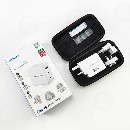 Momax-65W3port travel universal fast charging plug-IGS - Image 2