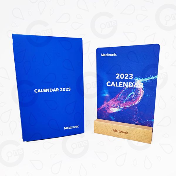 Wooden Stand Desk Calendar - Medtronic