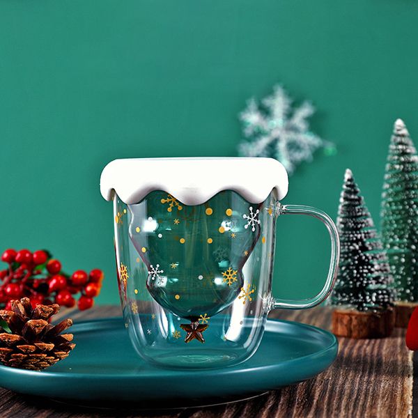 Christmas Double-Wall Glass Cup