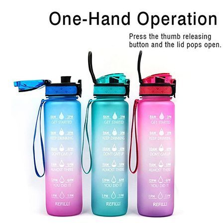 1-Liter Time-Marked Sports Water Bottle - Image 3