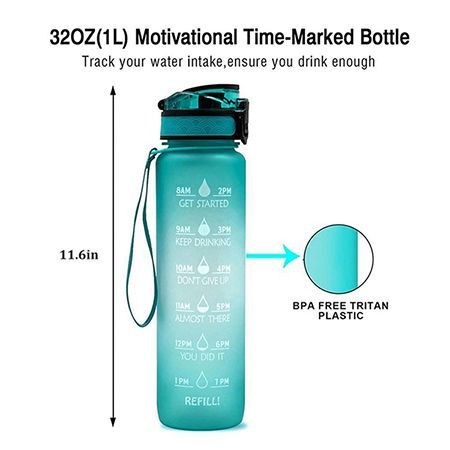 1-Liter Time-Marked Sports Water Bottle - Image 6