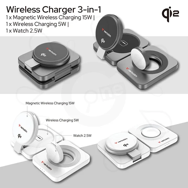 Verbatim 3-in-1 Qi2 Wireless Charger - Image 2